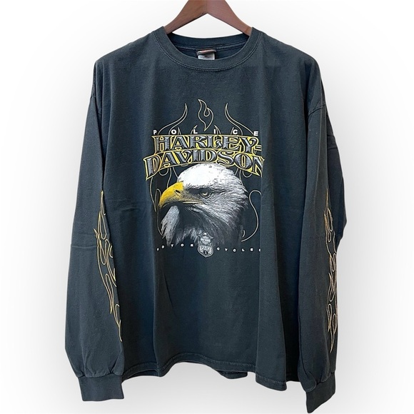 Harley-Davidson Other - Harley Davidson Police vintage long sleeve graphic shirt,black,100%Cotton sz XXL
